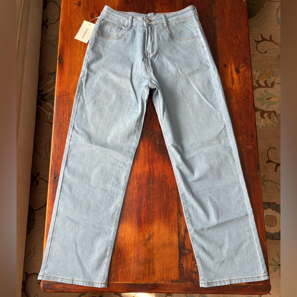Deneva Women’s Light Blue Wide Leg Jeans